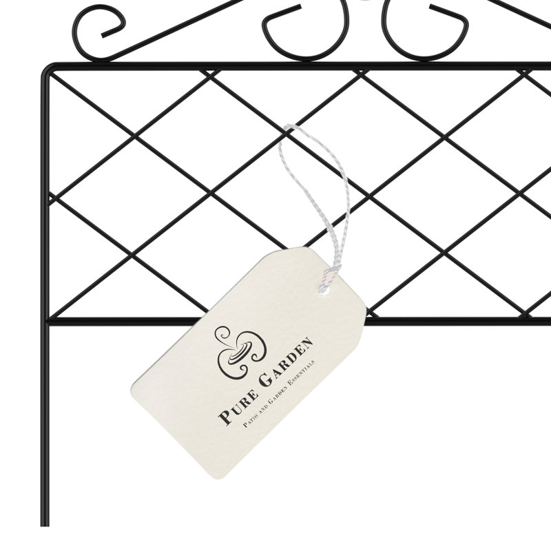 Paquet de 5 clôtures de jardin en métal - Panneaux métalliques décoratifs imbriqués avec motif azalée