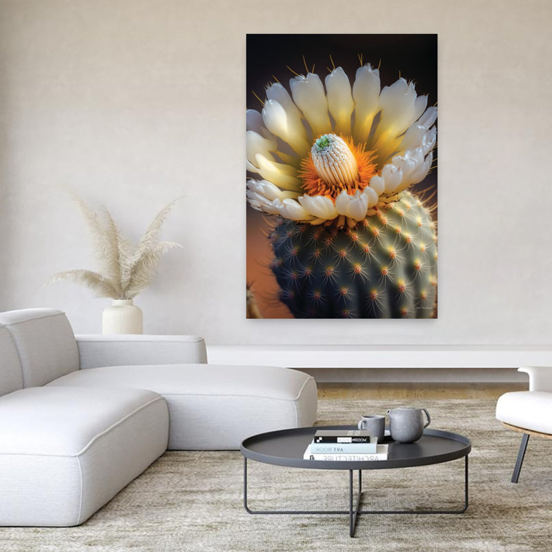 Cactus jardin I abstrait cactus contemporain paysage art, H 60 po x l 40 po