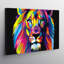 Lion Abstract Pop Art - Wrapped Canvas Print-1091919781