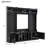 ON-TREND Wide Design Hall Tree With Storage And Bench, 4-IN-1 Multi-Functional Entryway Bench With Coat Rack And Shoe Cubbies, Practical Furniture For Hallway, Black(OLD SKU: SD000025AAB)-1469236417