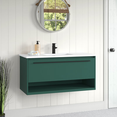 Roman 40'' Single Bathroom Vanity with Engineered Marble Top