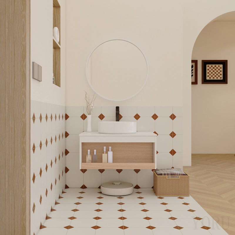 Meuble-lavabo flottant de 30 po avec lavabo vasque rond blanc brillant, meuble-lavabo mural avec tablette ouverte, finition blanche avec comptoir durable, conception moderne peu encombrante (livré dans 2 boîtes)