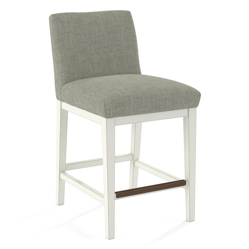 Upholstered Stool, Evolution Silver Fox, White