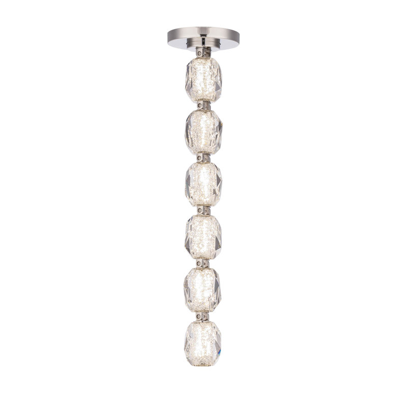 Seduction LED Pendant, 24" H x 2.63" W x 2.63" D, Polished Nickel, Slim