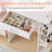 Manufactured Wood Makeup Vanity with LED Mirror and Storage Shelves -1568774957