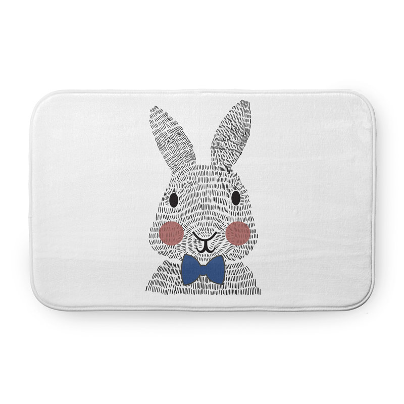 Tapis de bain Brahma, L 21 po x L 34 po, Bleu et noir