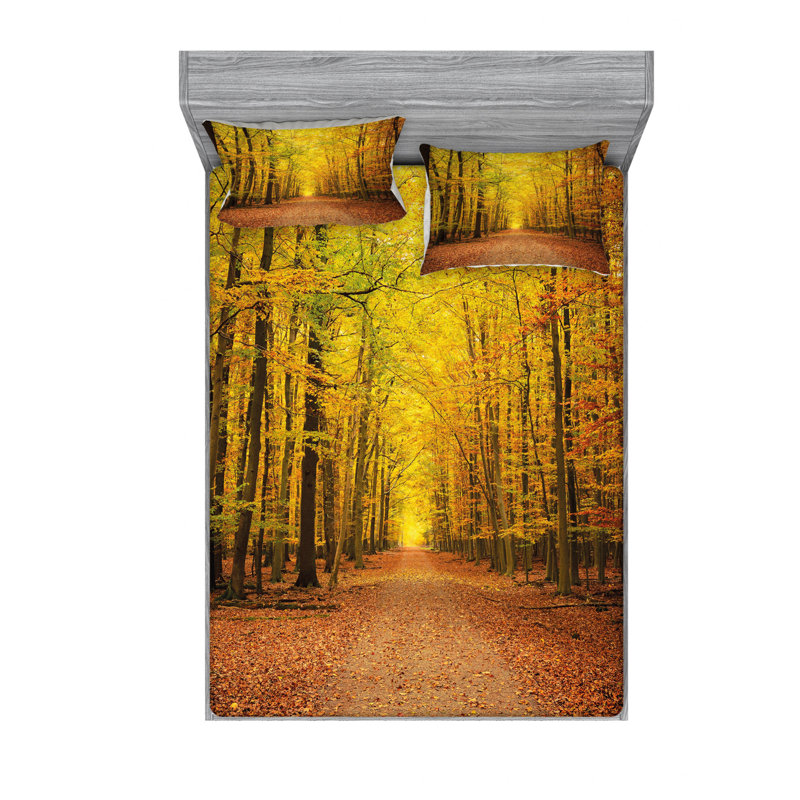 Ensemble de draps de chemin de table saisonnier park, Ensemble de draps pour lit double avec un drap-hou