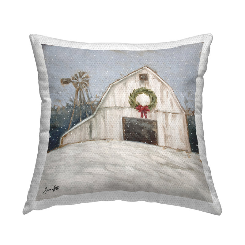 Coussin Snowy Country Barn