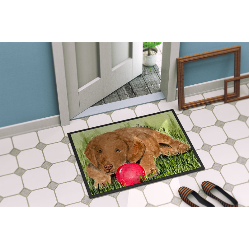 Tapis de porte d’intérieur anti-glissement revêtu d’ondulation, Rectangle 1 pi 6 po x 2 pi 3 po
