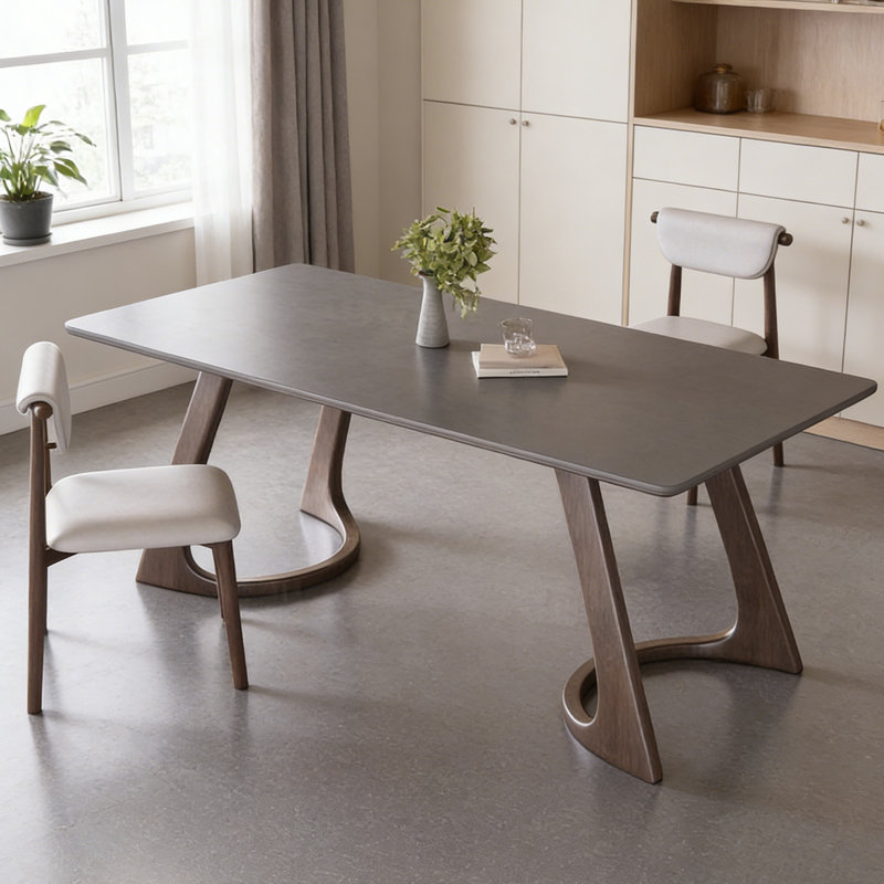 Minimalist rectangular dining table, 29.53"H x 55.12"L x 31.5"W