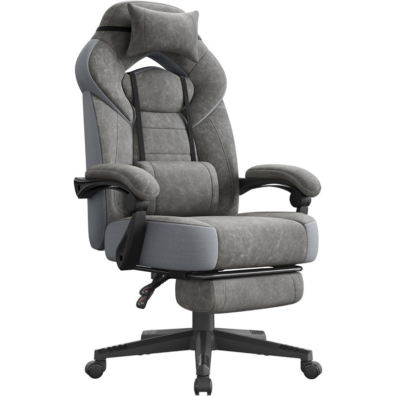 Metro Lane Adjustable Swiveling PC & Racing Game Chair in Grey