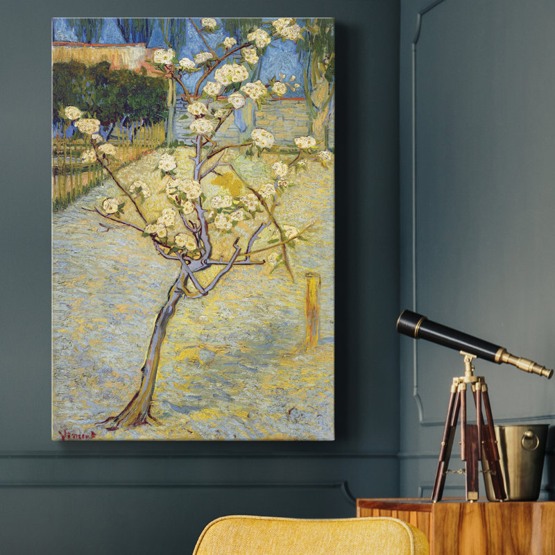 «Pear Tree in Blossom» par J Paul, reproduction d'art sur toile tendue, H 27 po x l 18 po x P 1 po