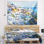 Tapisserie abstraite de la ville de Fira à Santorin-28496891