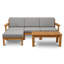 Patio 5-Piece Wood Sectional Sofa Set