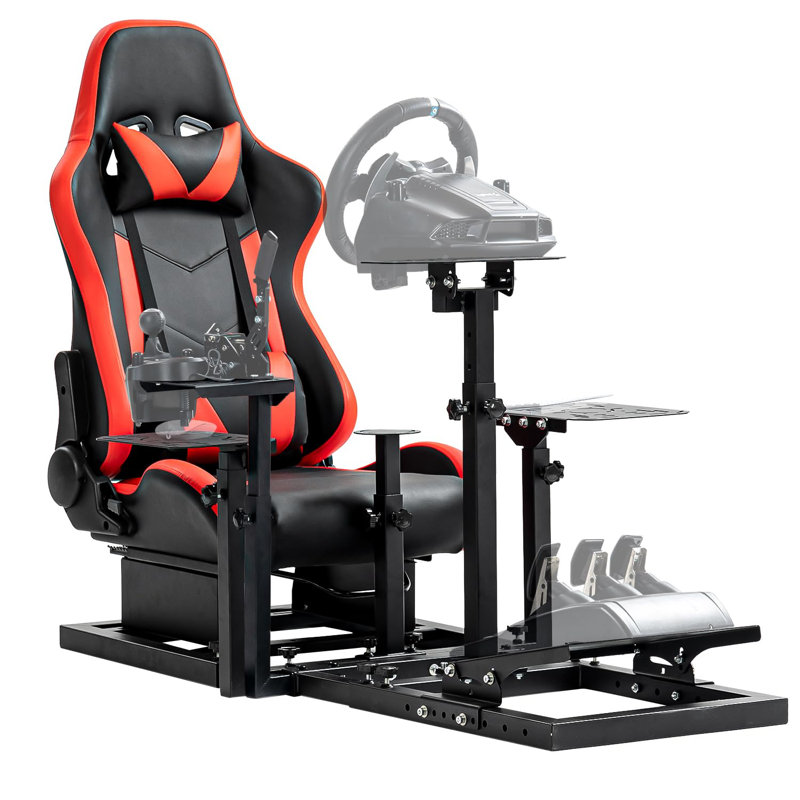 Anman Flight Simulation Cockpit with Racing Seat Fit for Thrustmaster HOTAS Warthog Logitech, Not Include Steering wheel & Wheels & Pedals and Shifter Handbrake 