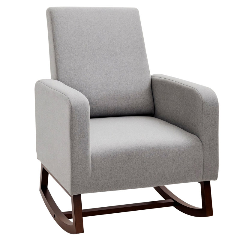 Chaise berçante en bois, fauteuil rembourré