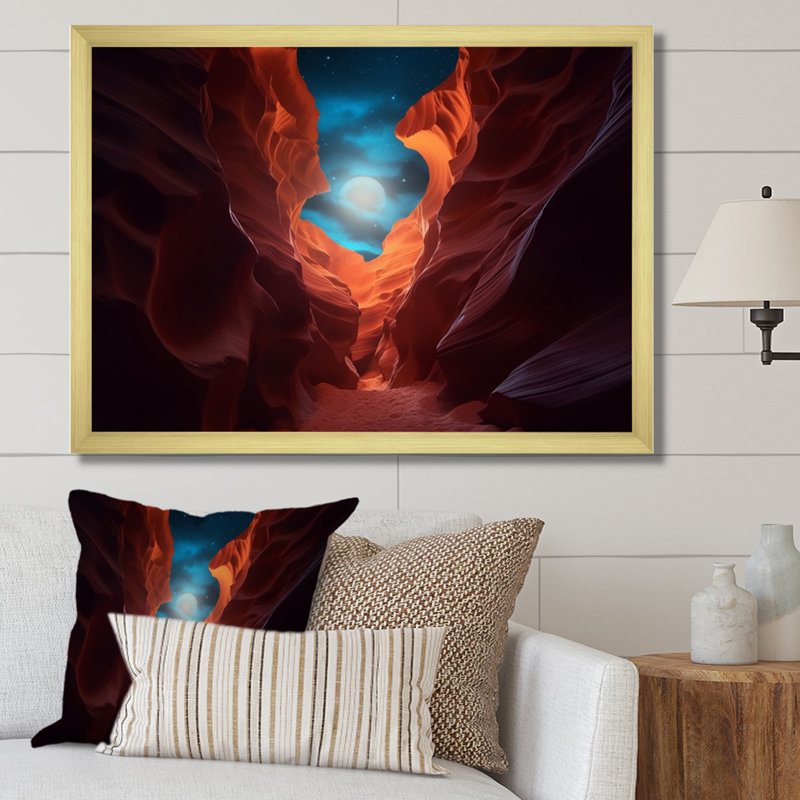 Magical Lower Canyon I sur impression sur toile, H 16 po x l 32 po x P 1 po, Cadre doré à une seule photo