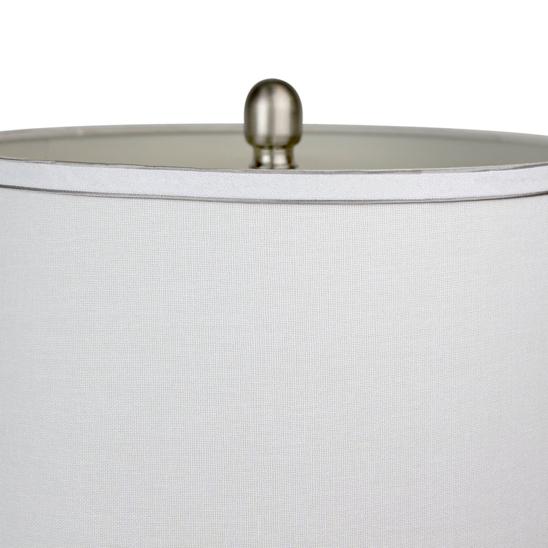 Westerham 28" Metal Table Lamps, Brushed Nickel Base / White Linen Shade
