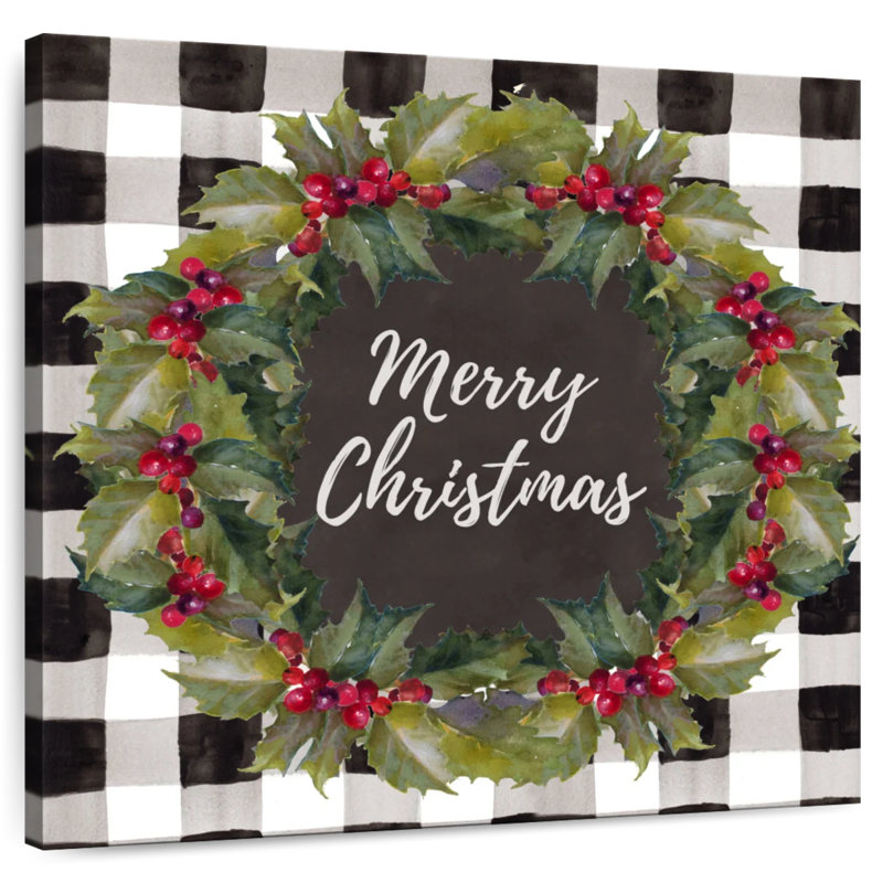 Couronne de Noël à carreaux Lelend Buffalo, H 16 po x l 16 po
