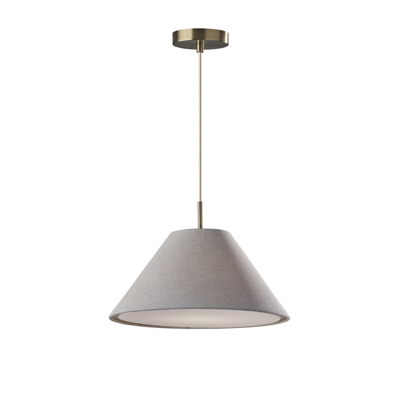 Finley 1-Light Adjustable Length Poly-Blend Single Pendant, Gray