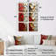 Ensemble de 6 décorations murales mosaïque rouge or et blanc Tango-1811397983-1811397982