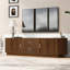 Meuble télé moderne avec tiroirs, rangement coulissant caché, coins arrondis et surface imperméable, pour 65 pouces-129913567
