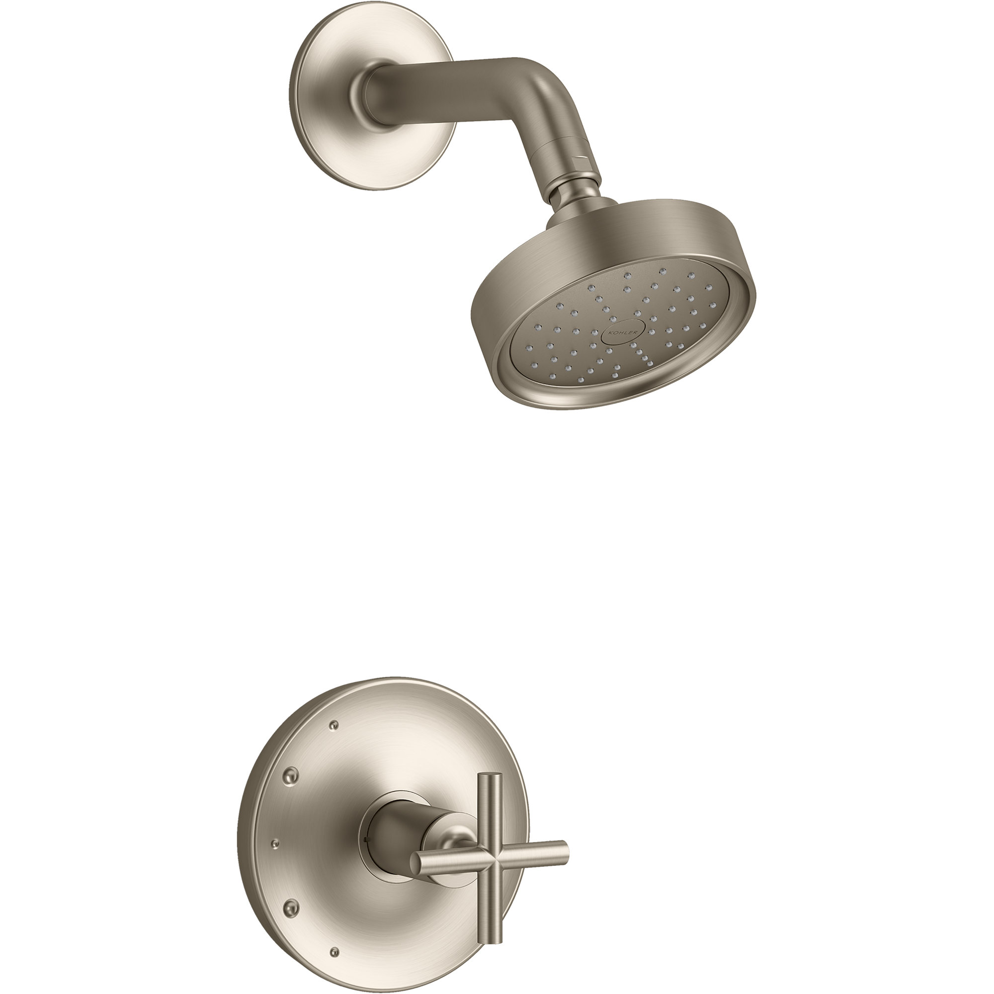 Purist Shower Trim, Vibrant Brushed Bronze, Cross Handle