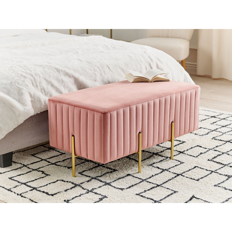 Mazon Velvet Upholstered Bench, Pink