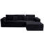 Boneless 110" W Black Corduroy Upholstered Modular Sectional Sofa with 5 Pillows, 2-Piece Convertible Sleeper, No Assembly Required-743266579-743266577
