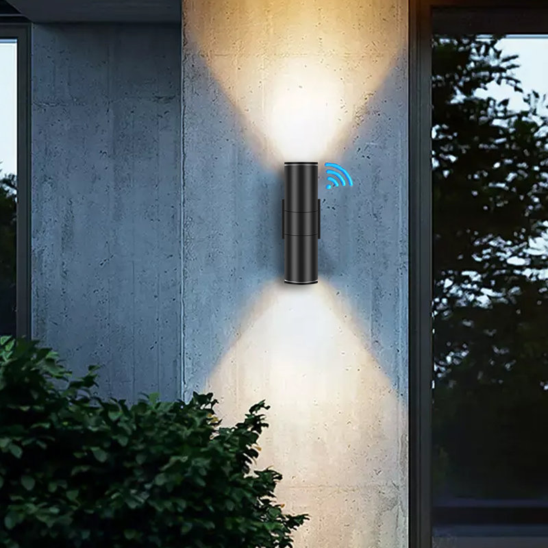 Outdoor Dusk-To-Dawn Sensor Wall Lights - 6-Pack IP65 Waterproof Aluminum Design, Matte Black