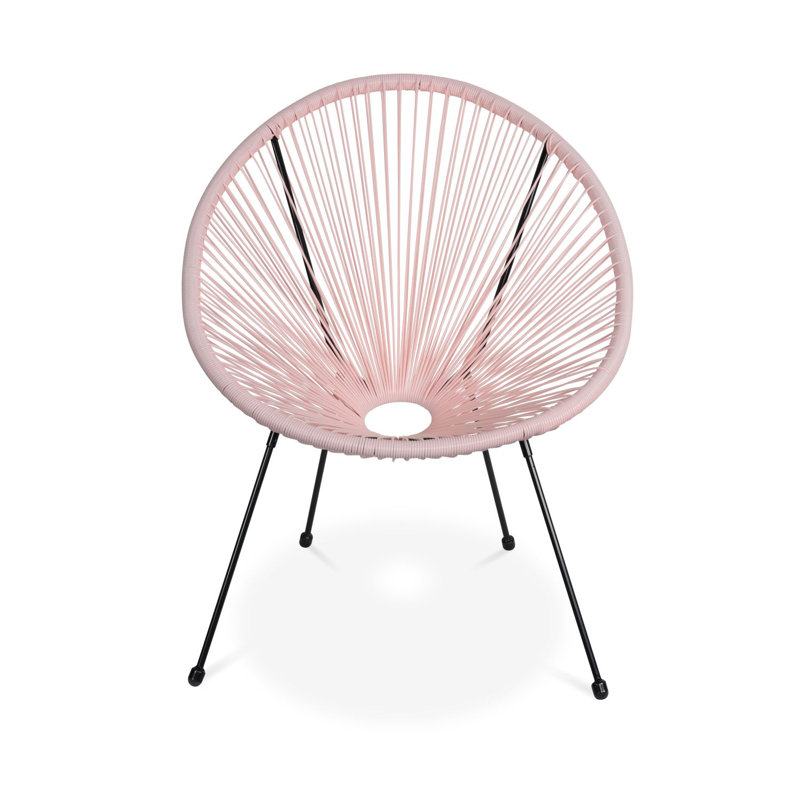 Lemeiux Patio Dining Armchair with Cushion, Pale Pink