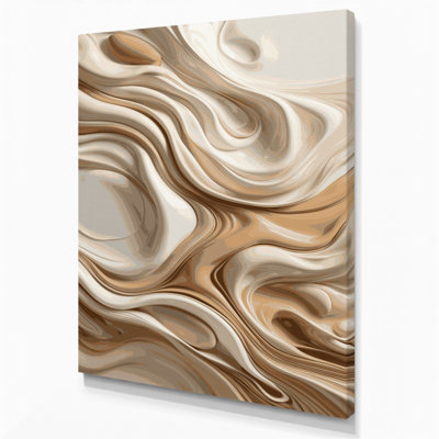 Abstrait art fluide sur toile brune 62