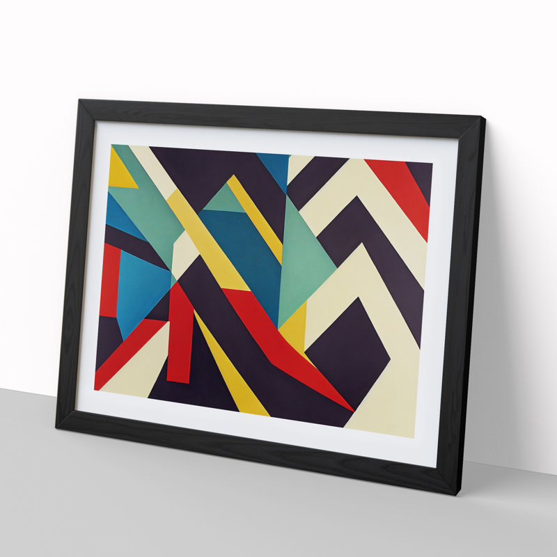 XH1022-9716X Vivid Modern Abstract Art 1 Piece Single Picture Frame Wall Art, 46cm H x 64cm W, Black