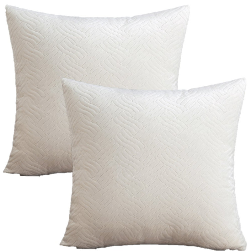 Ensemble de 2 housses de coussin à jet ultrasonique, Crème