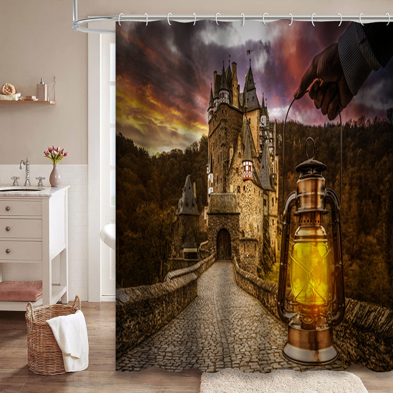 Rideau de douche avec 12 crochets Castle, L 72 po x l 72 po