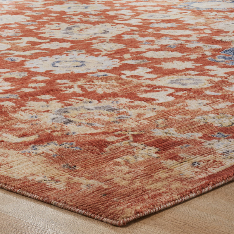 Rosemont Wool Oriental Area Rug in Red, Rectangle 9'9" x 12'6"