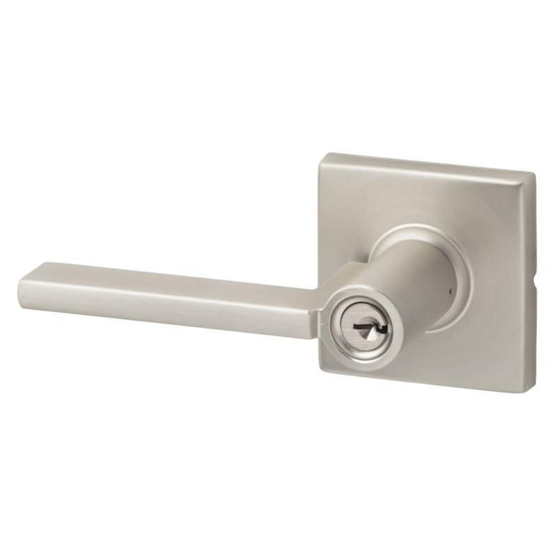 Levier d'entrée carré Mesa, plat , Nickel satiné