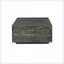 Table basse en bois de manguier rustique gris foncé foncé - Centre de table de salon durable avec texture rugueuse