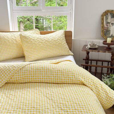 Ensemble de courtepointe Gingham, couvre-lit doux en microfibre prélavée, courtepointe d'été à carreaux légère, couvre-lits quadrillés toutes saisons