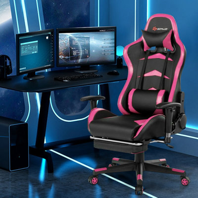 Fauteuil inclinable de massage noir avec repose-pieds et charge USB