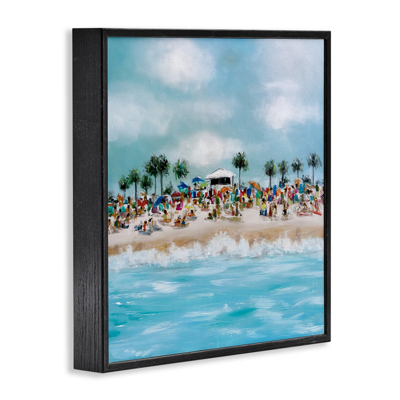 Giclée encadrée par Tropical Cabana Beach, design par Emma Bell, H 24 po x l 24 po, Noir