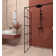 Framed Glass Shower Screen 34" Width X 72"Height With 1/4" 6Mm Silk-Printing Tempered Glass, Black Aluminum And Support Bar,Shower Door