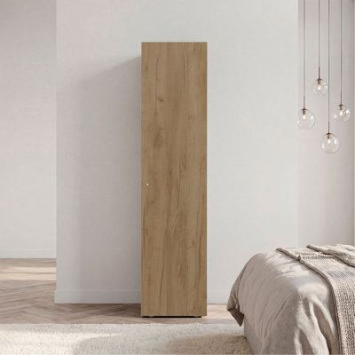 Kotlik 1 Door Wardrobe 67" H with Vertical Storage and Four Shelves