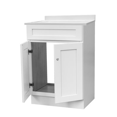Rorke 24" White Shaker Single Bathroom Vanity with Cultured Marble Top