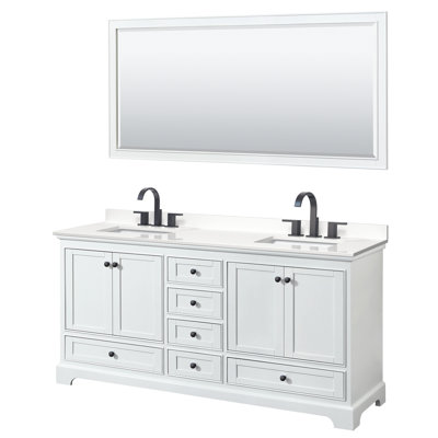 Deborah 80'' Double Bathroom Vanity with Quartz Top