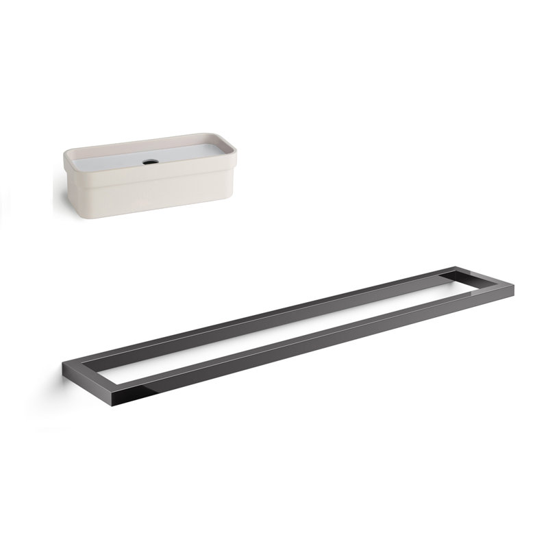 Ensemble de quincaillerie de salle de bain 2 pièces Gerla, Noir chromé