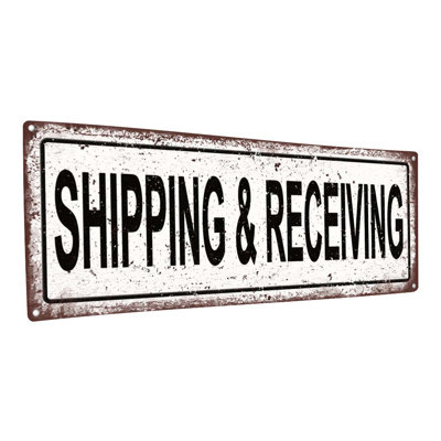 Distressed, Shipping & Receiving Metal Sign