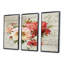 «Red Painted Flowers On Vintage Post card III», peinture sur toile 3 pièces-1424853741-1424853729