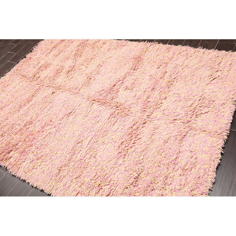 Wool Indoor Rug, Rectangle 3' x 5', Pink/Light