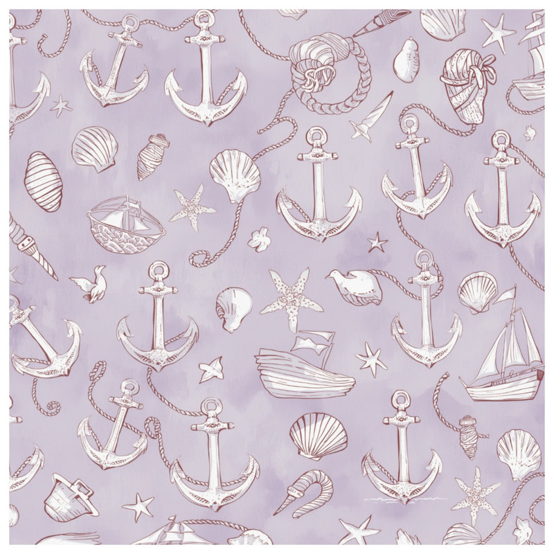 Couvre-lit matelassé Nautical Anchor Seashells, Très grand lit